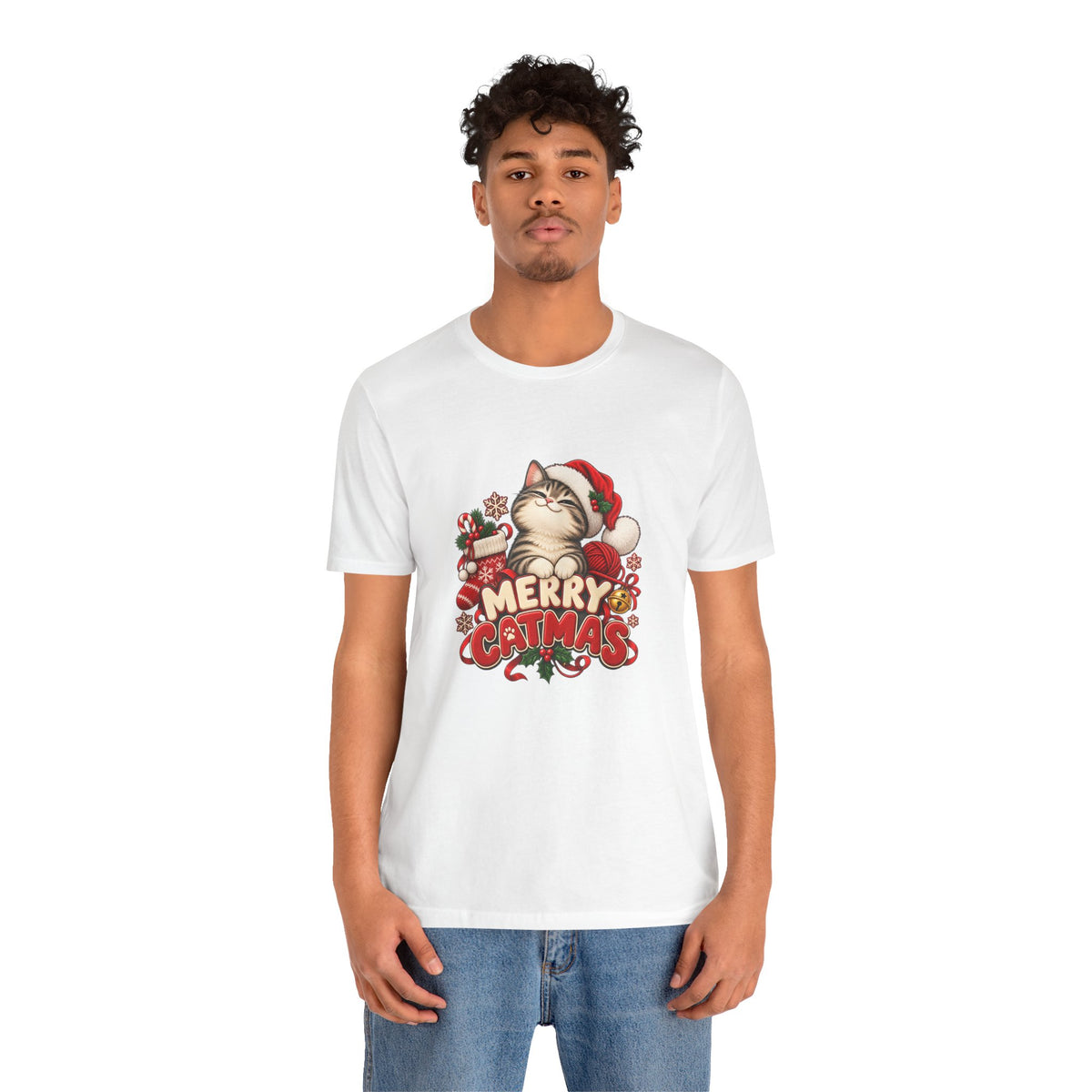 Merry Catmas T-Shirt – Cute Christmas Cat Holiday Tee