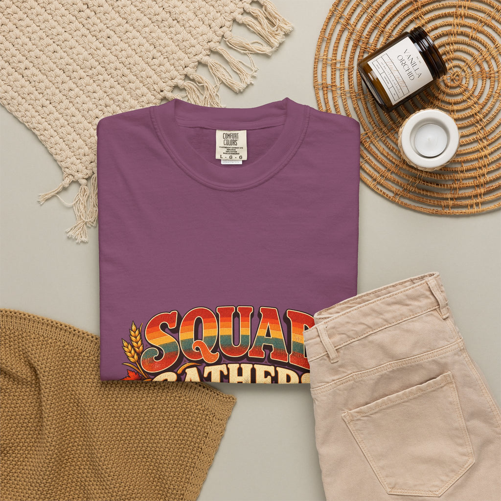 Squad Gathers Here T-Shirt — Retro Thanksgiving Family Reunion Tee, Vintage Fall Gathering Shirt, Friendsgiving