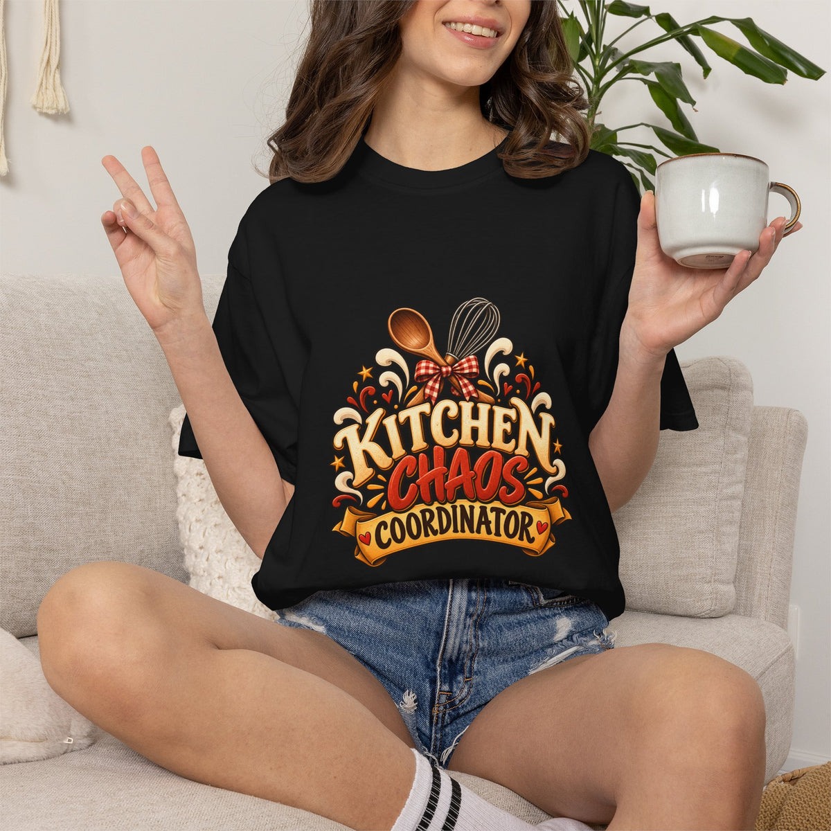 Kitchen Chaos Coordinator T-Shirt — Funny Thanksgiving Chef Shirt, Holiday Cooking Humor Tee, Baker Gift