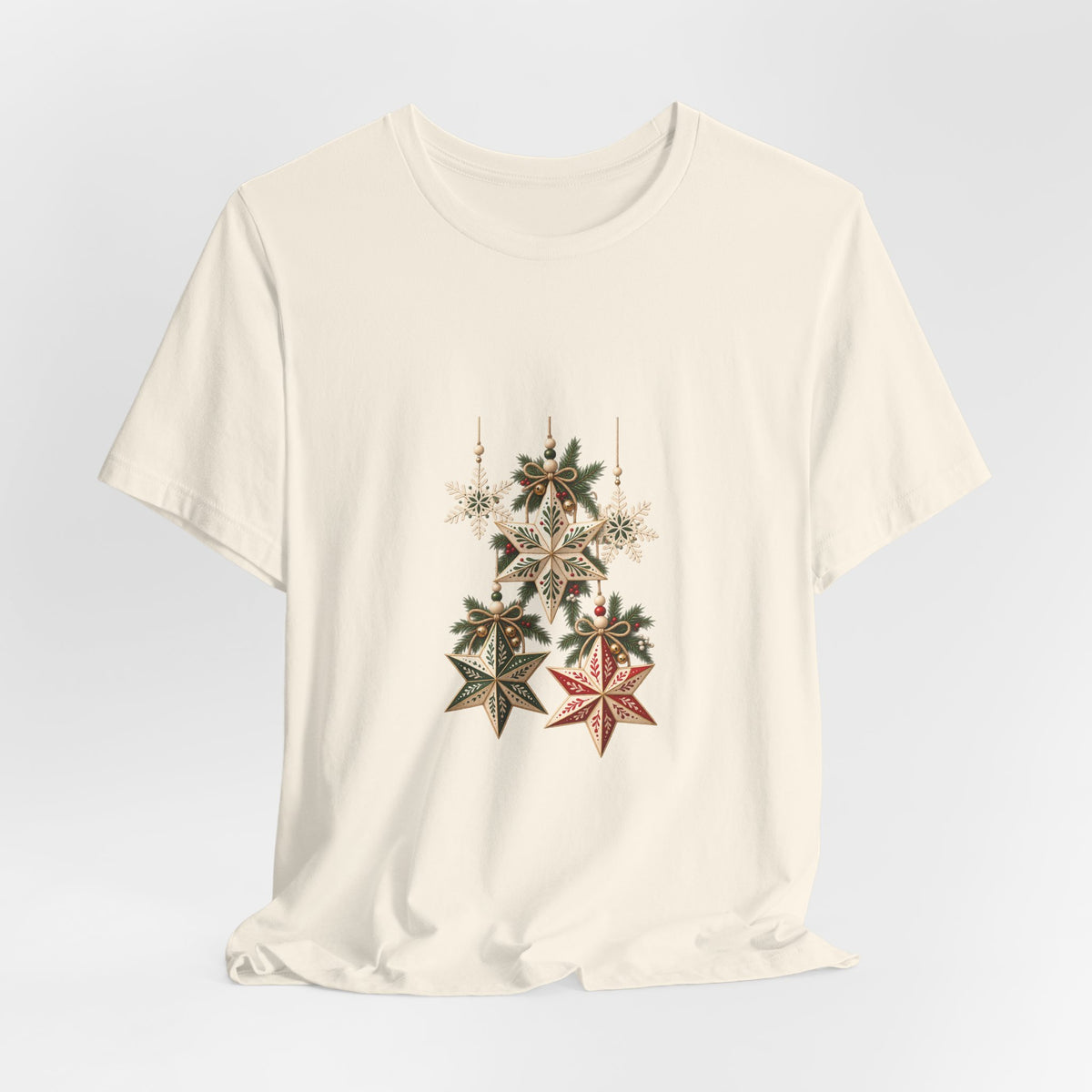 Christmas Star Ornaments T-Shirt — Vintage Holiday Stars Tee