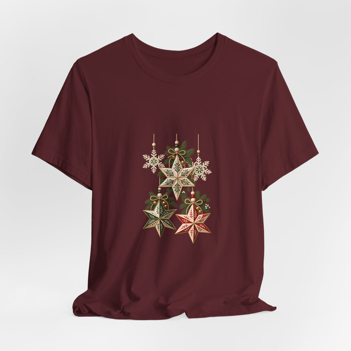 Christmas Star Ornaments T-Shirt — Vintage Holiday Stars Tee