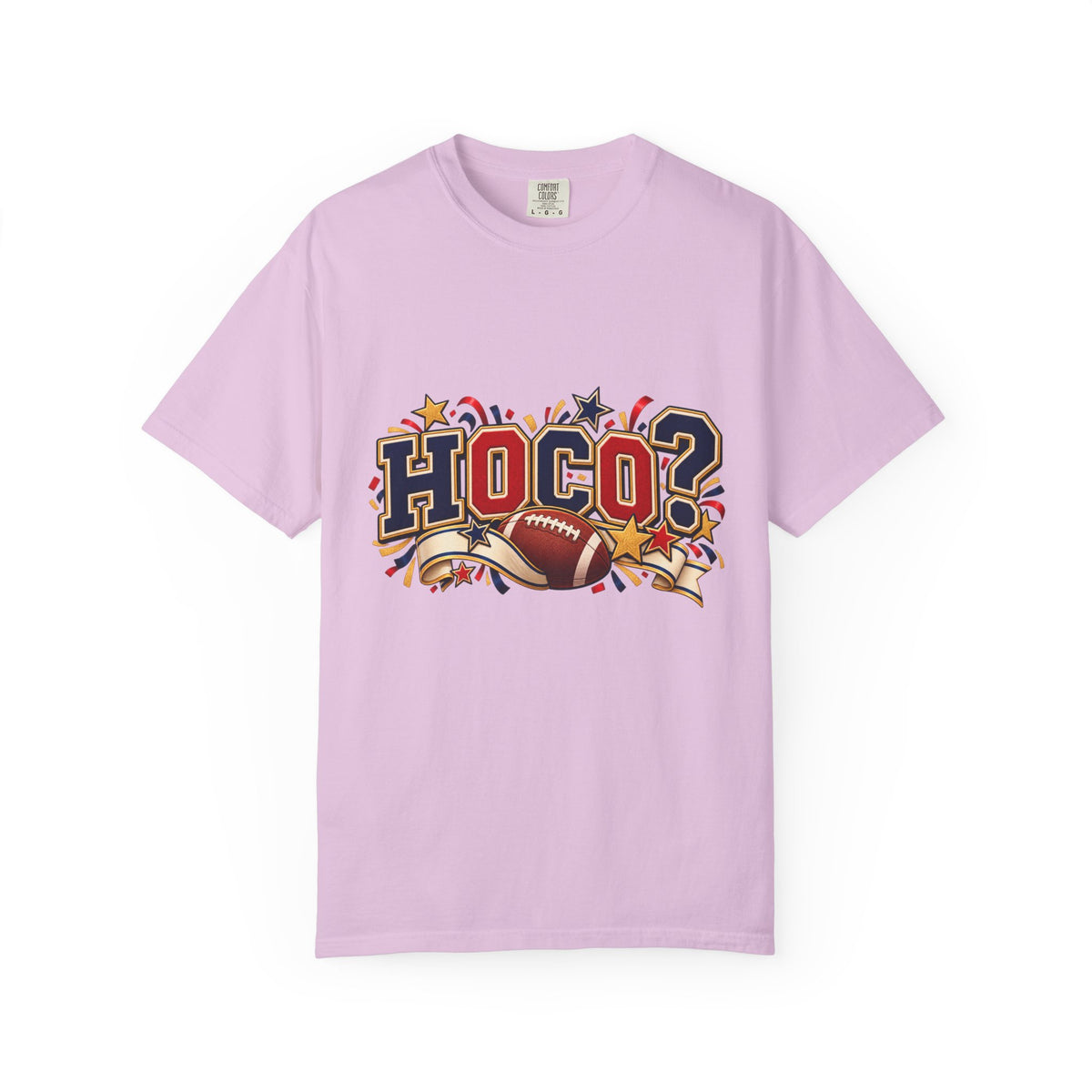 HOCO? Football Homecoming T-shirt | School Spirit, Stars & Banner Design