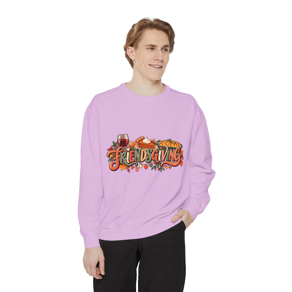 Friendsgiving sweatshirt | Thanksgiving fall leaves turkey wine