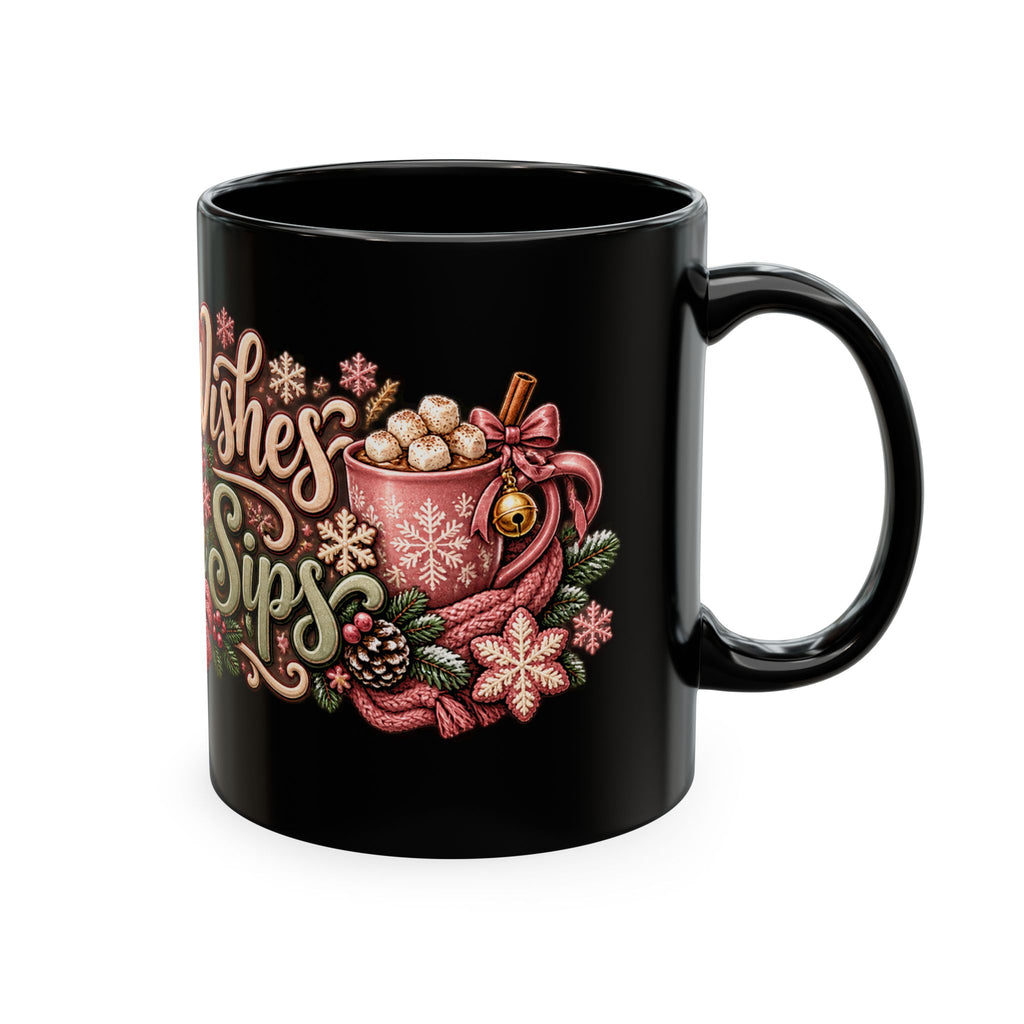 Warm Wishes & Winter Sips Christmas Ceramic Mug