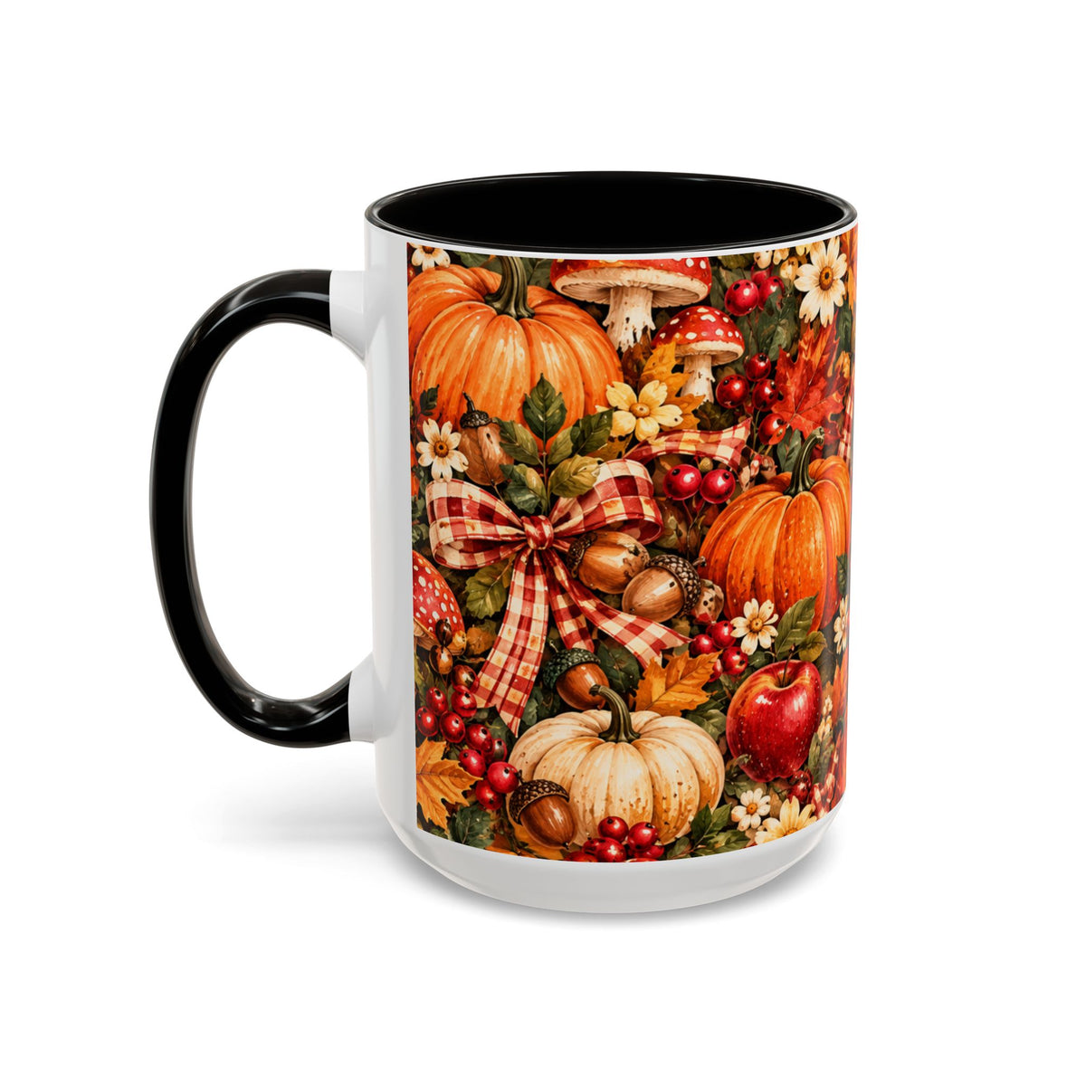 Autumn Harvest Mugs | Fall Pumpkins, Apples, Mushrooms, Daisies 11oz 15oz