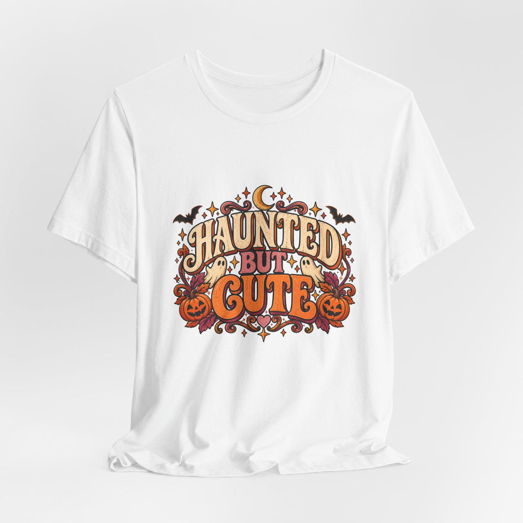 Haunted But Cute Halloween design T-Shirt | Pumpkin bats spooky lettering