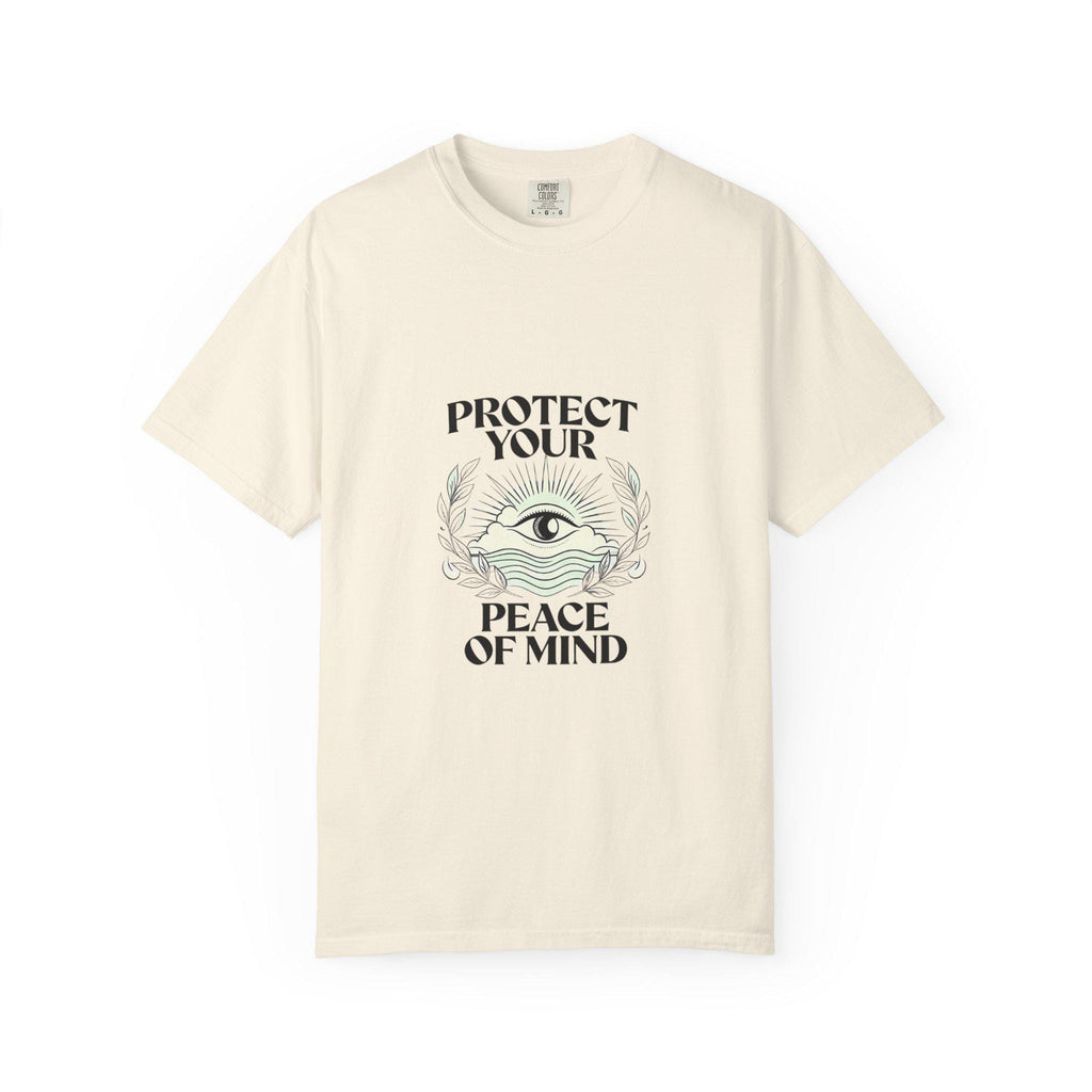 Protect Your Peace of Mind T-Shirt | All Seeing Eye Spiritual Tee | Third Eye Meditation Shirt | Mindful Gift for Her Him | Boho Cottagecore