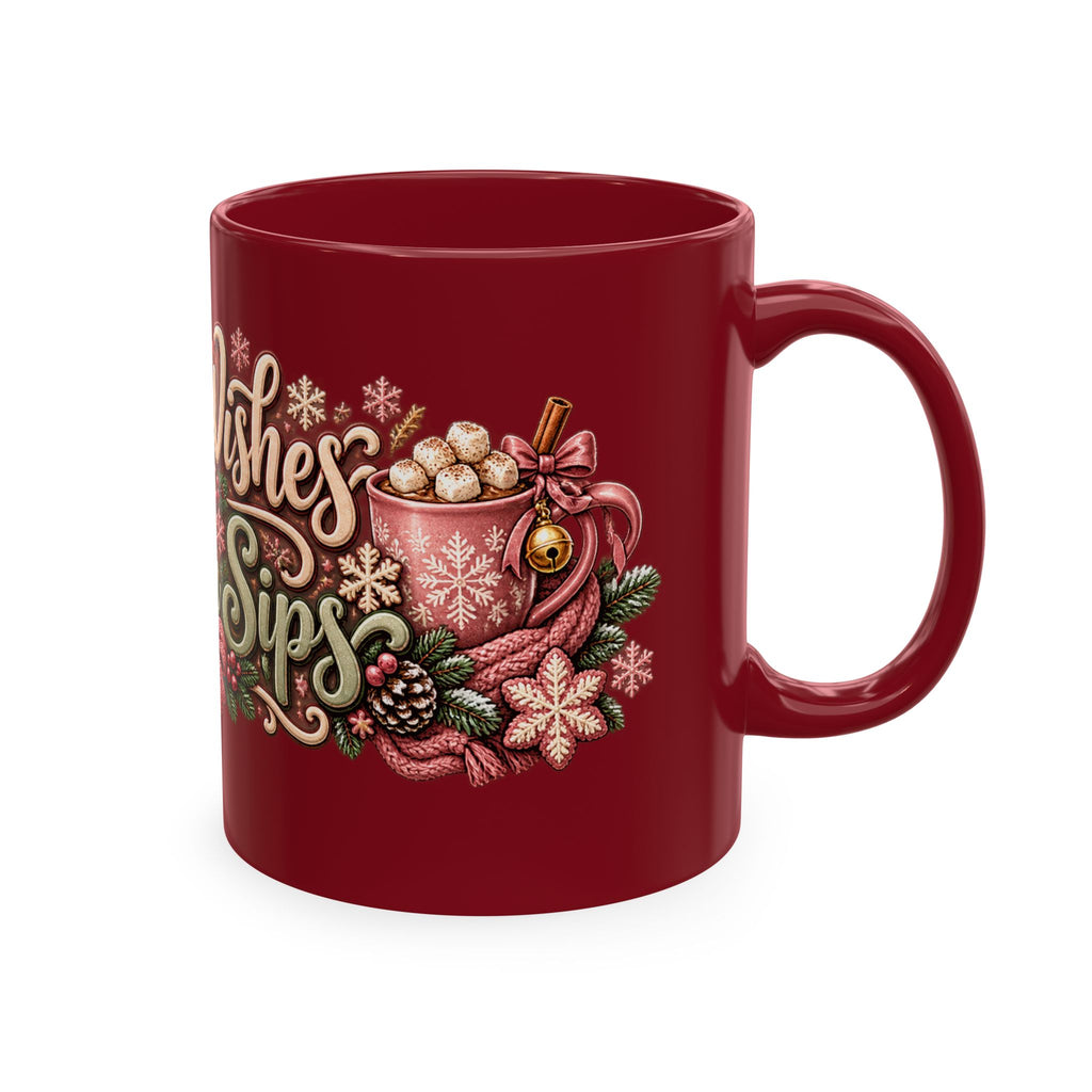 Warm Wishes & Winter Sips Christmas Ceramic Mug