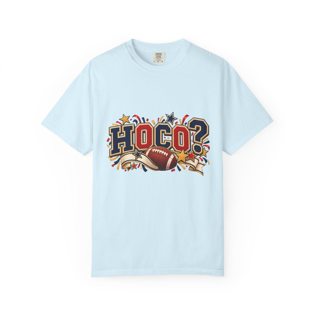 HOCO? Football Homecoming T-shirt | School Spirit, Stars & Banner Design