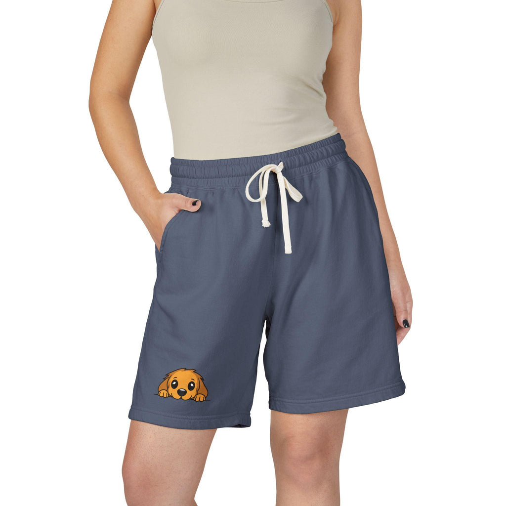 Peeking Puppy Sweat Shorts | Cute Dog Illustration