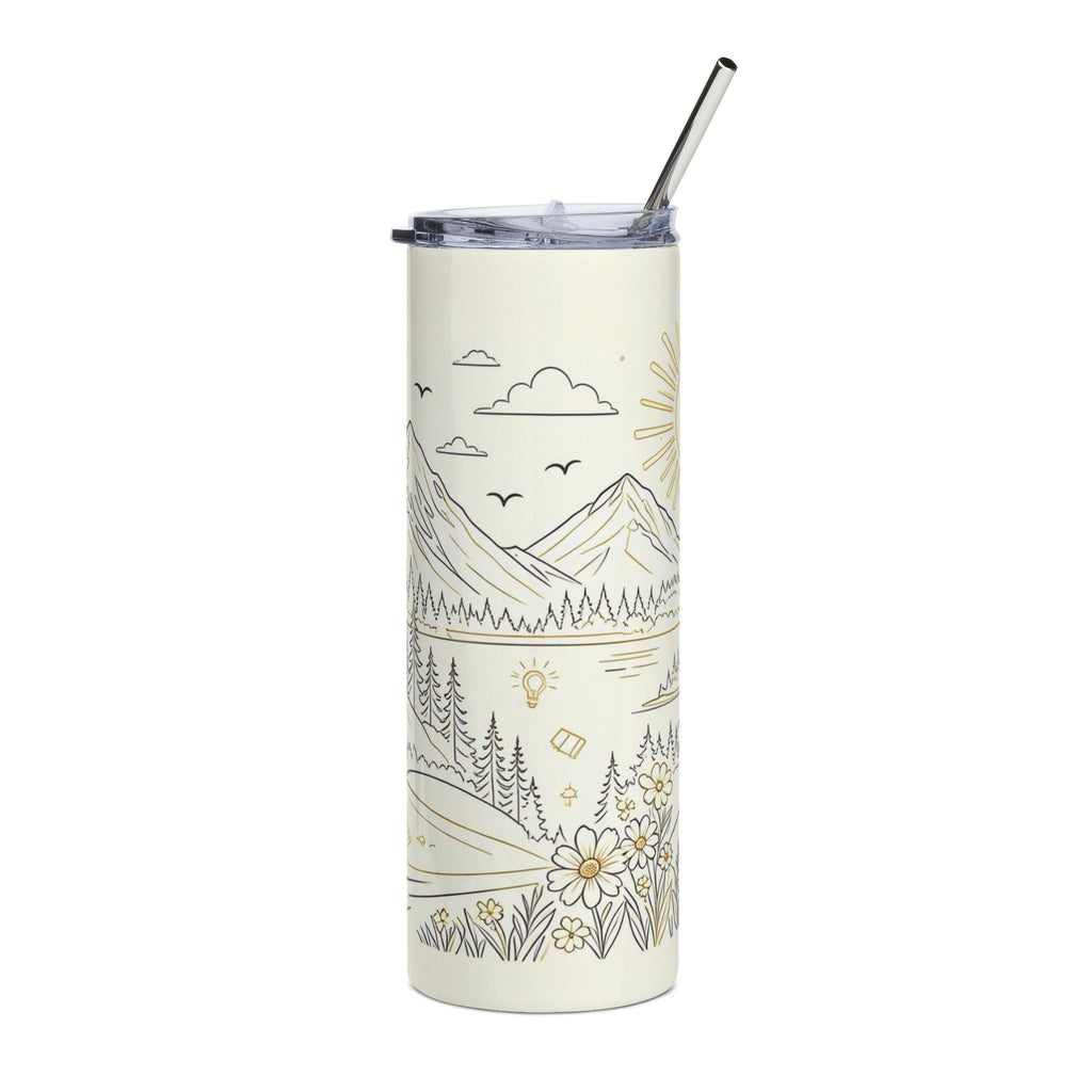 Mountain Lake Sketch Tumbler | 20oz Stainless Steel