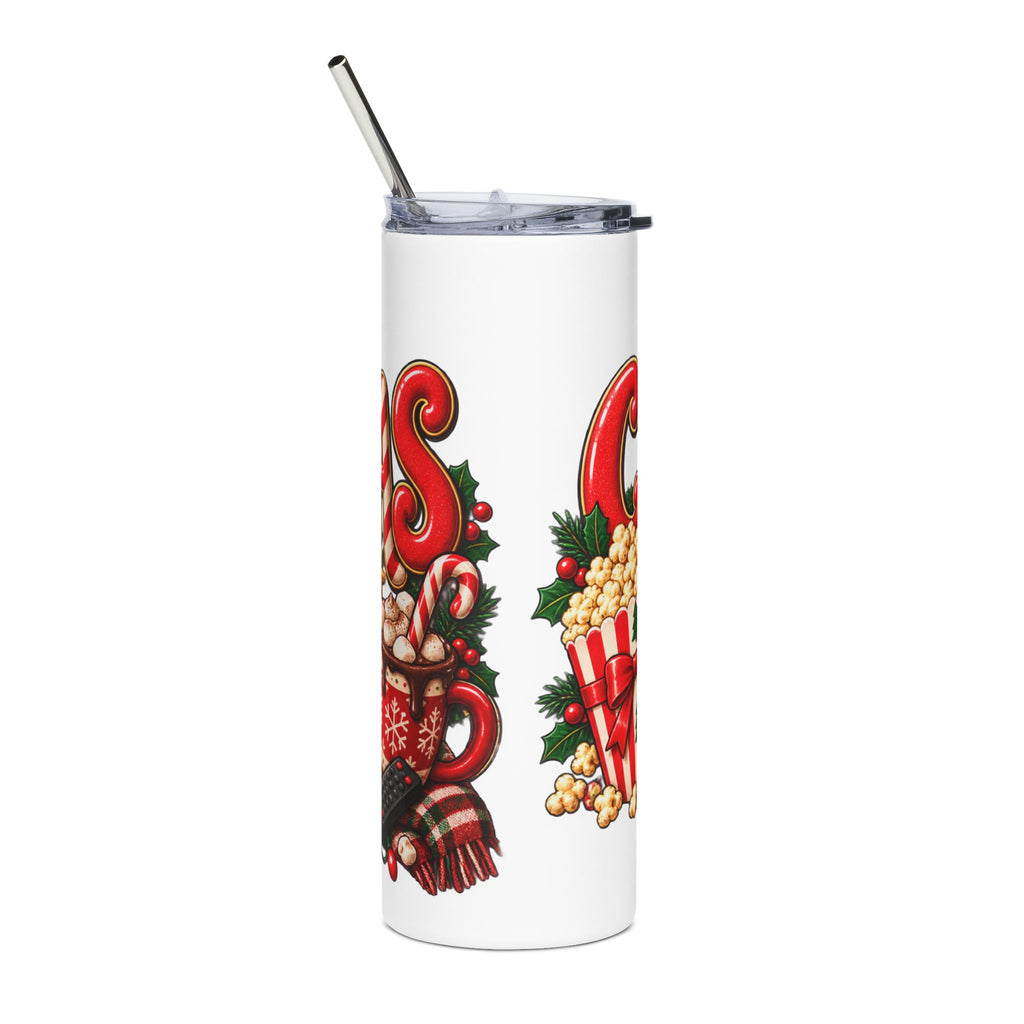 Christmas Movie Night Tumbler — 20oz Stainless Steel Holiday Cup