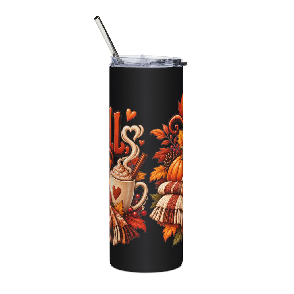 Hello Fall Goodbye Pants Tumbler — 20oz Stainless Steel Funny Fall Coffee Tumbler, Cozy Autumn Gift for Her