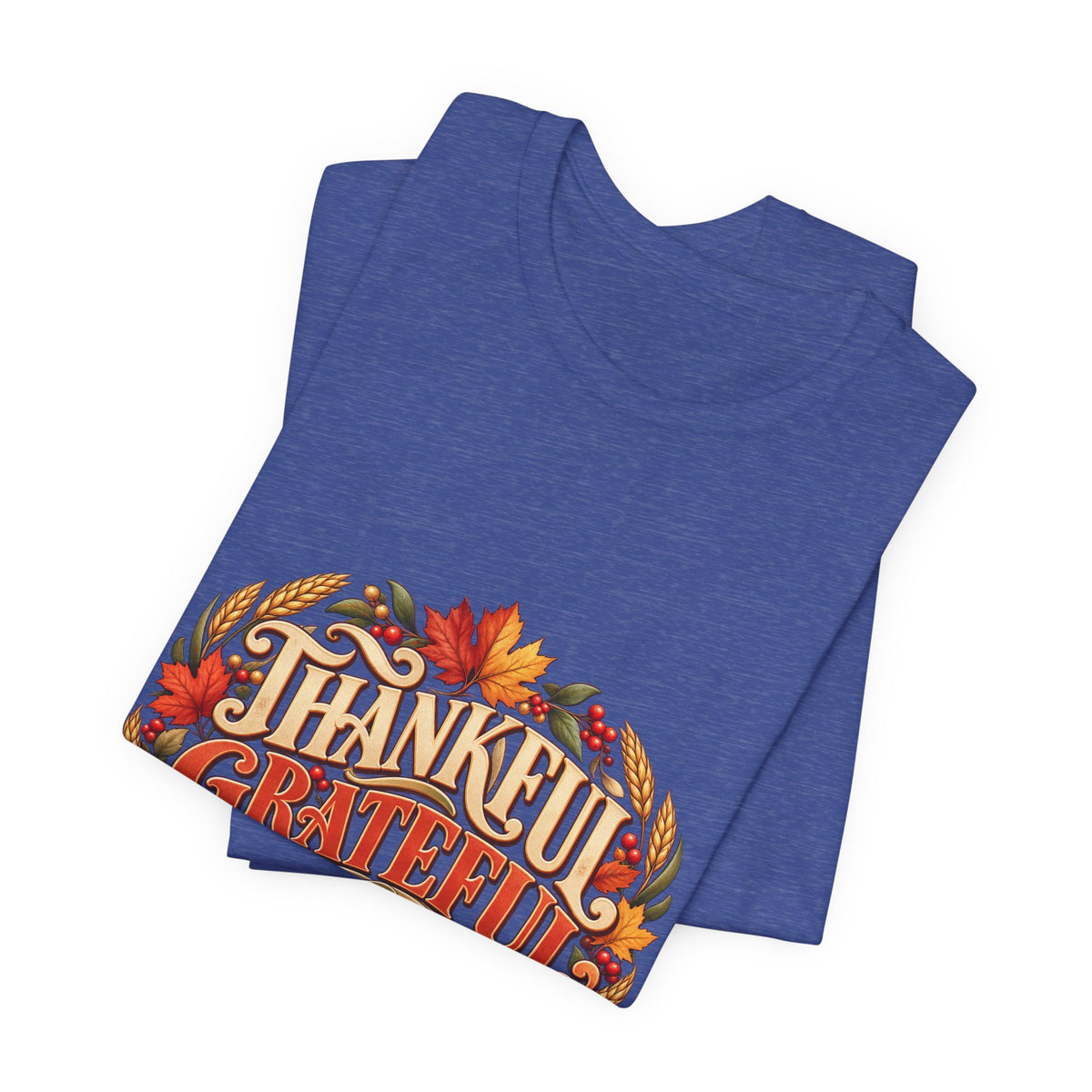 Thankful Grateful Blessed tee | Fall leaves Thanksgiving shirt