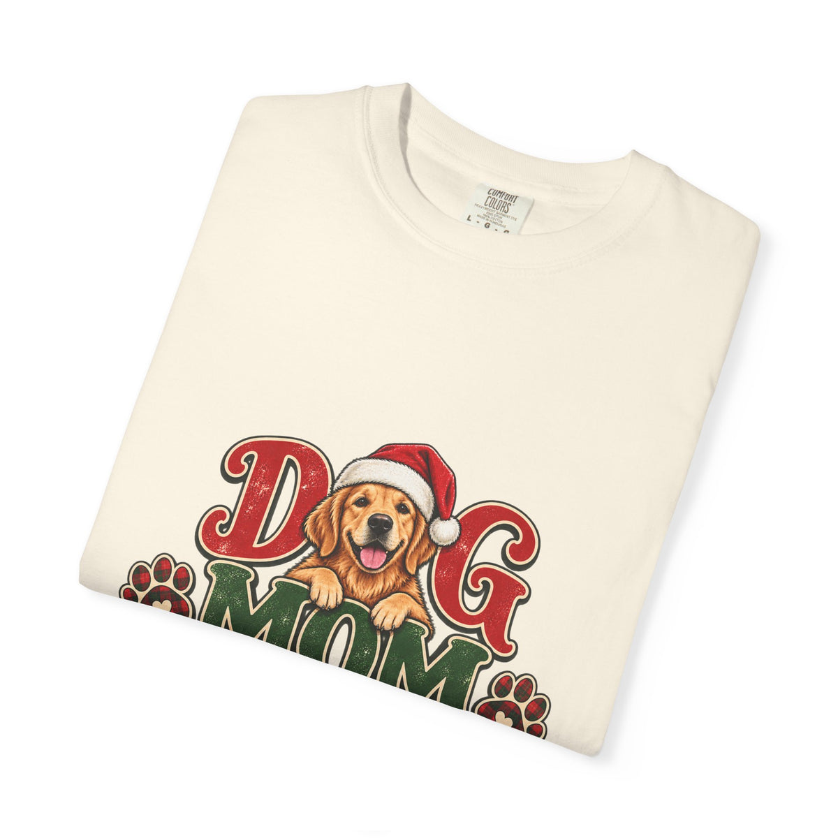 Dog Mom Christmas T-Shirt — Cute Golden Retriever Holiday Tee