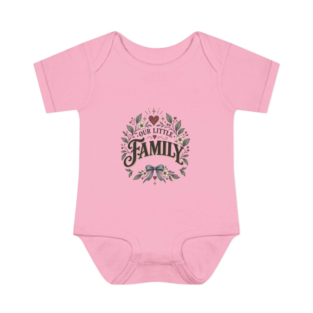 Our Little Family Infant Bodysuit | Floral Heart Woodland Baby Onesie
