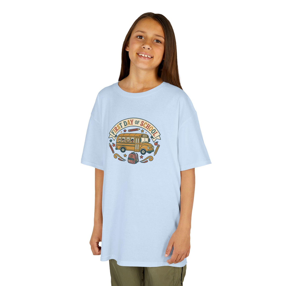 First Day of School School Bus Kids T-Shirt | Back to School, Cute Bus Design