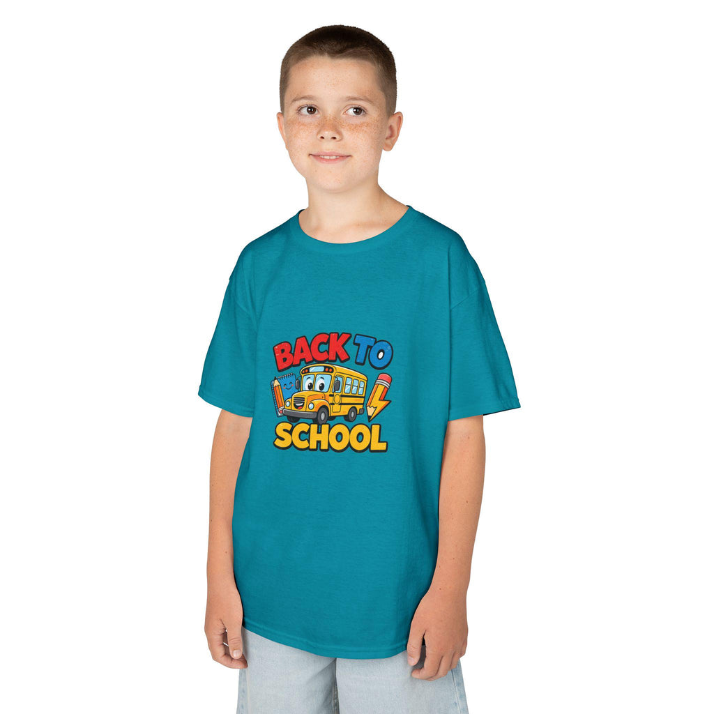 Back to School schoolbus Kids Tee | Cute Pencil Chalkboard Design