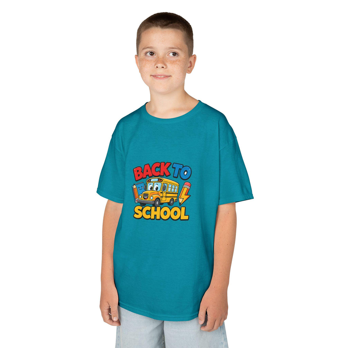 Back to School schoolbus Kids Tee | Cute Pencil Chalkboard Design