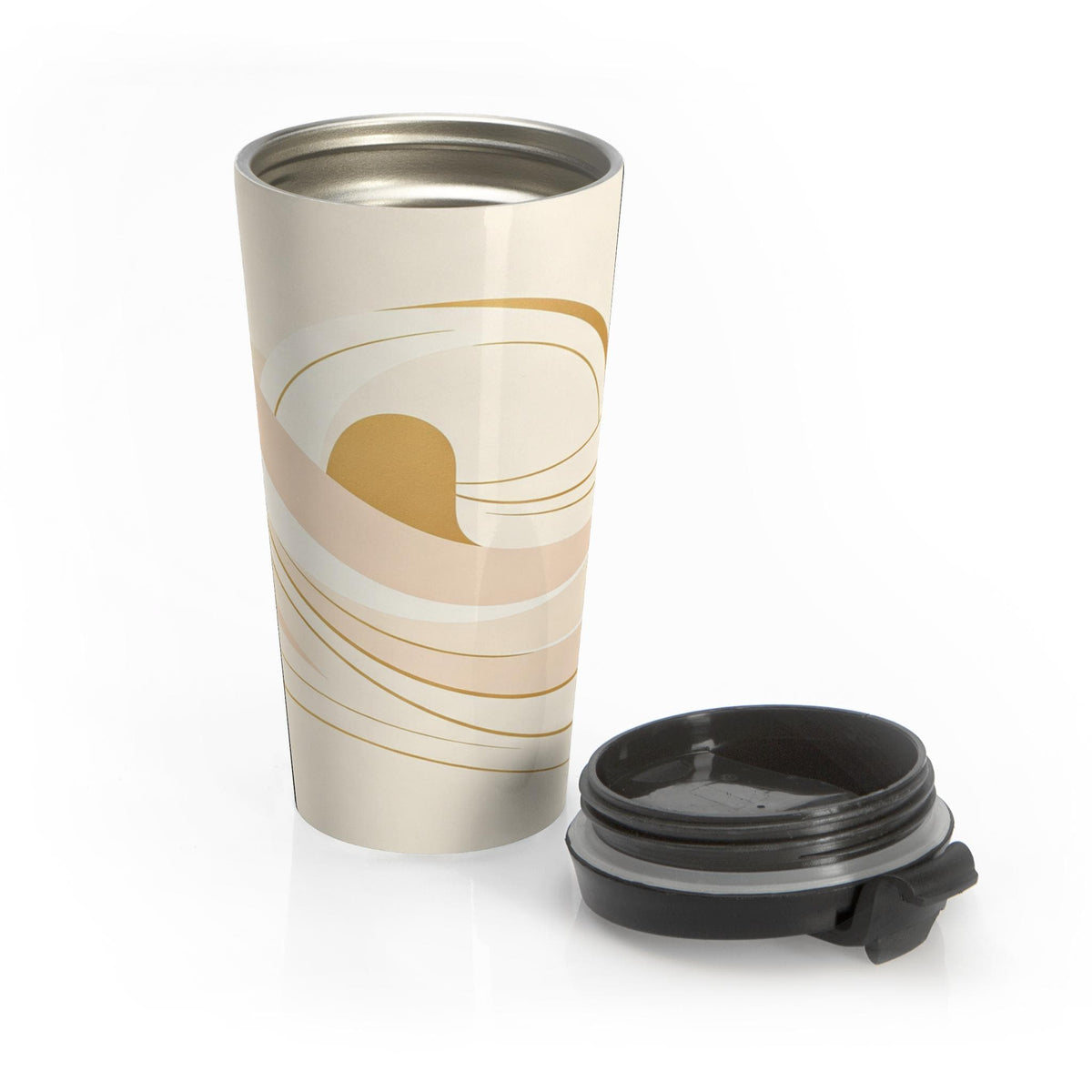 Retro Mountain Sun Van Stainless Steel Travel Mug | Scenic Camping Landscape