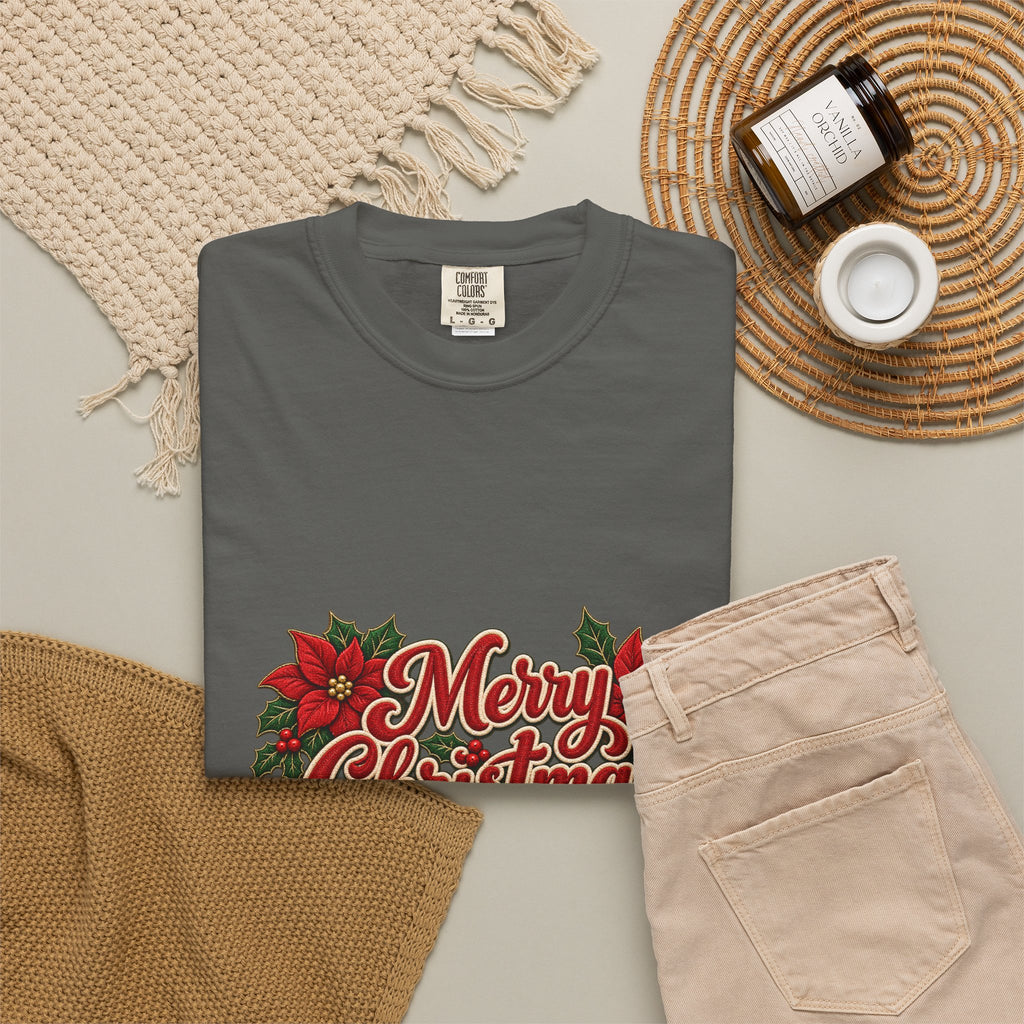 Merry Christmas Poinsettia T-Shirt