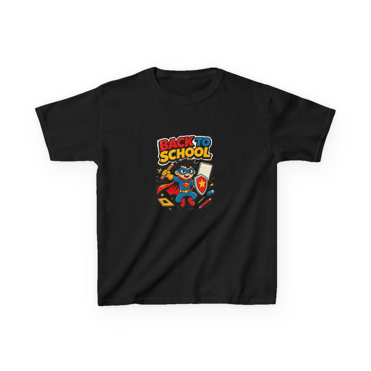 Back to School Superhero Kids Tee | Cute School Supplies Design
