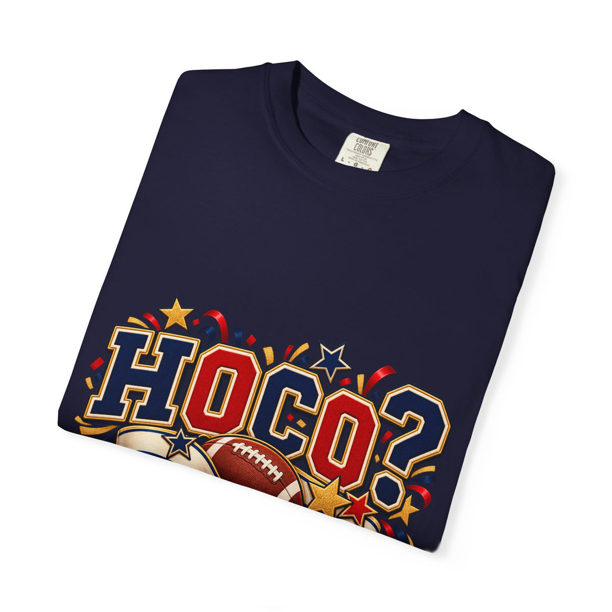HOCO? Football Homecoming T-shirt | School Spirit, Stars & Banner Design