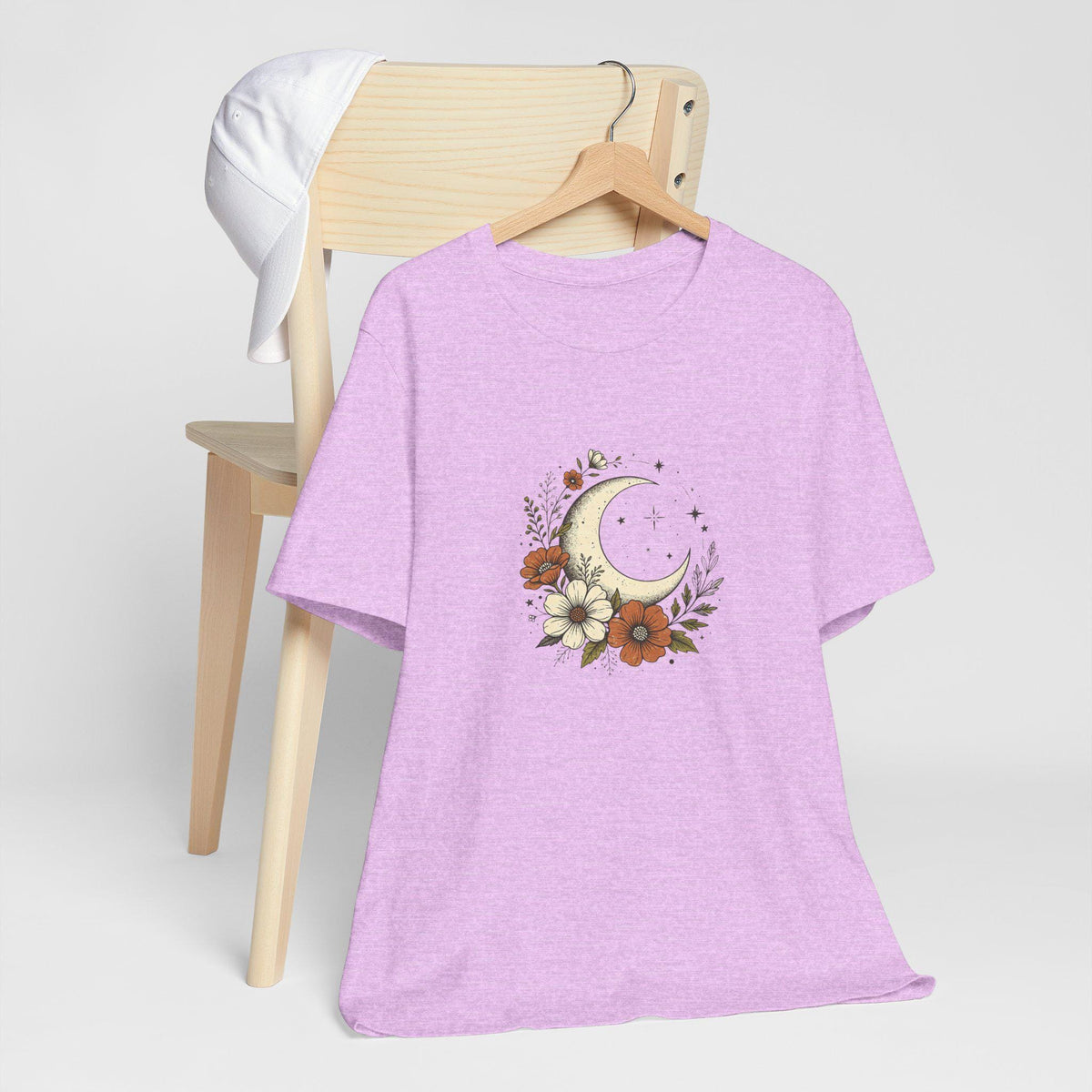 Crescent Moon Floral Tee | Boho Moon Flower T-Shirt