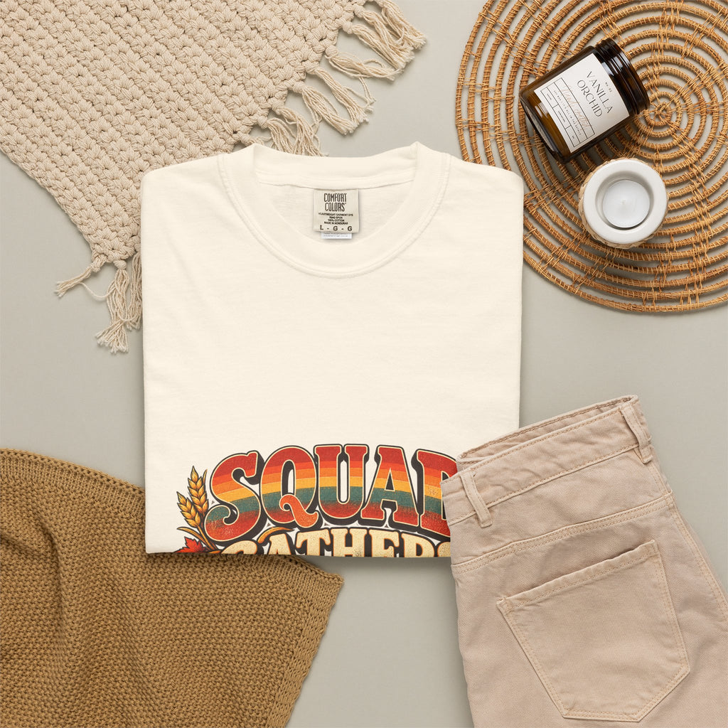 Squad Gathers Here T-Shirt — Retro Thanksgiving Family Reunion Tee, Vintage Fall Gathering Shirt, Friendsgiving