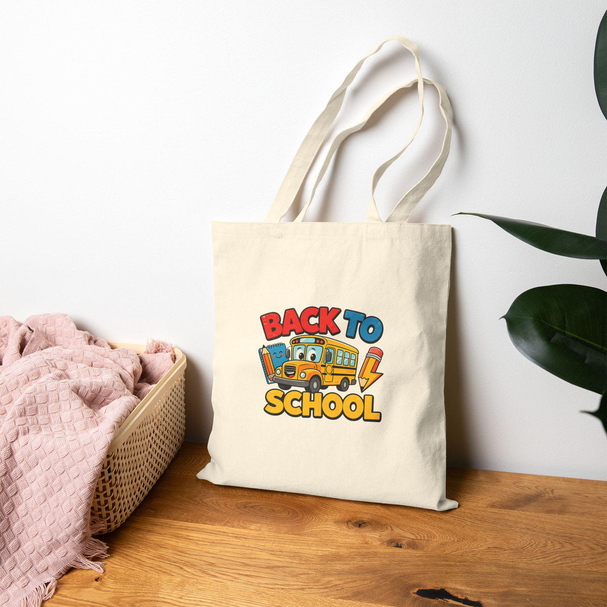 Back To School Schoolbus Kids Tote Bag