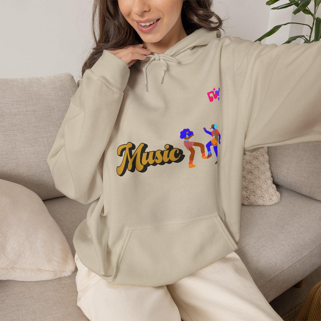 Dancing Couple Cropped Hoodie | Retro Music Funk Illustration