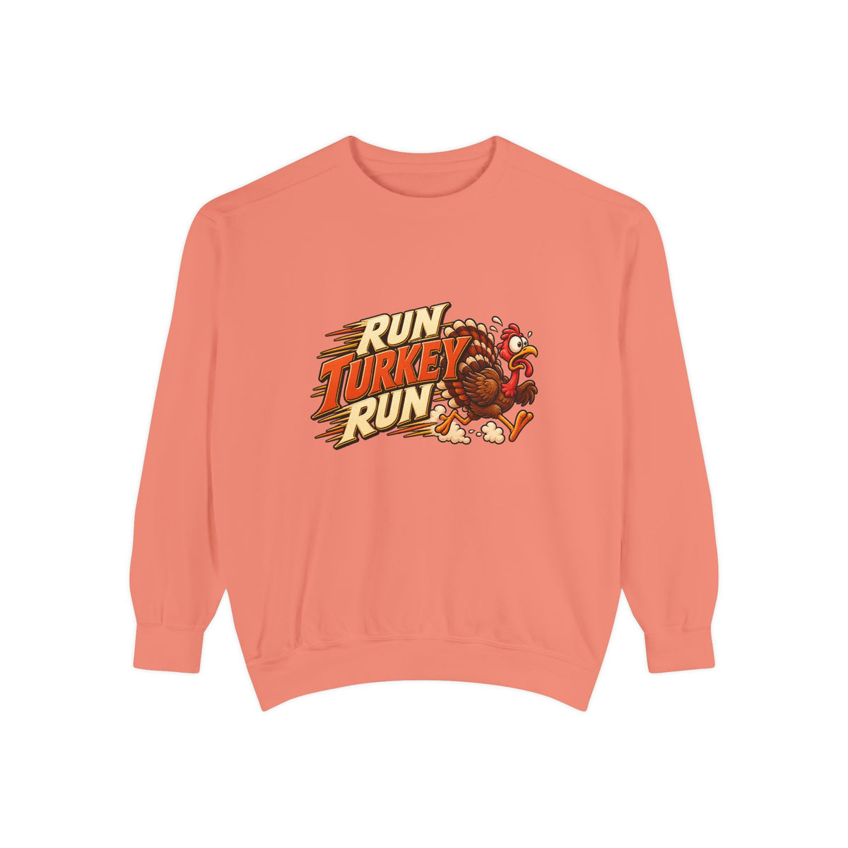 Run Turkey Run Sweatshirt — Funny Thanksgiving Crewneck Sweatshirt, Turkey Day Humor, Fall Family Gathering Top