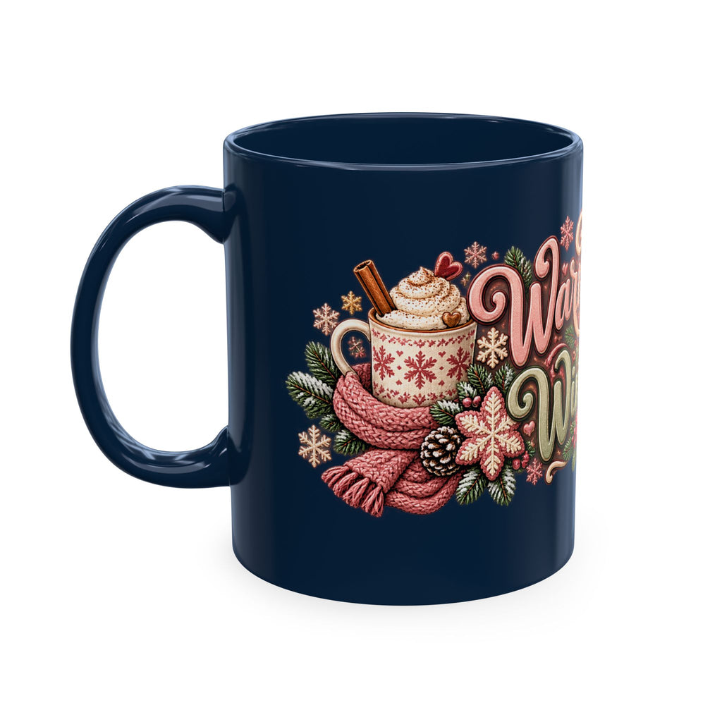 Warm Wishes & Winter Sips Christmas Ceramic Mug