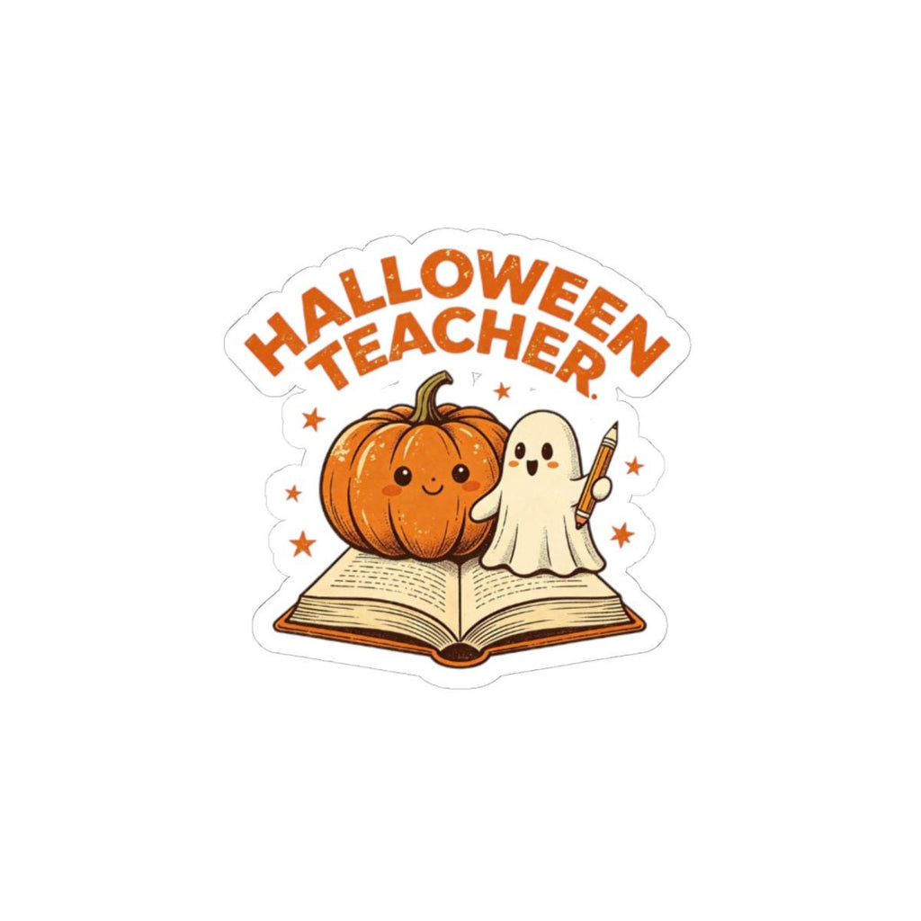 Halloween Teacher Pumpkin And Ghost Sticker