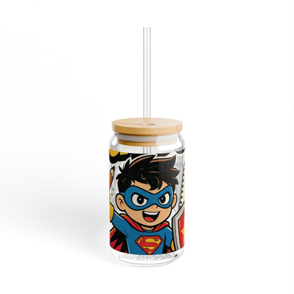 Back To School Superhero Kids Sipper Glass