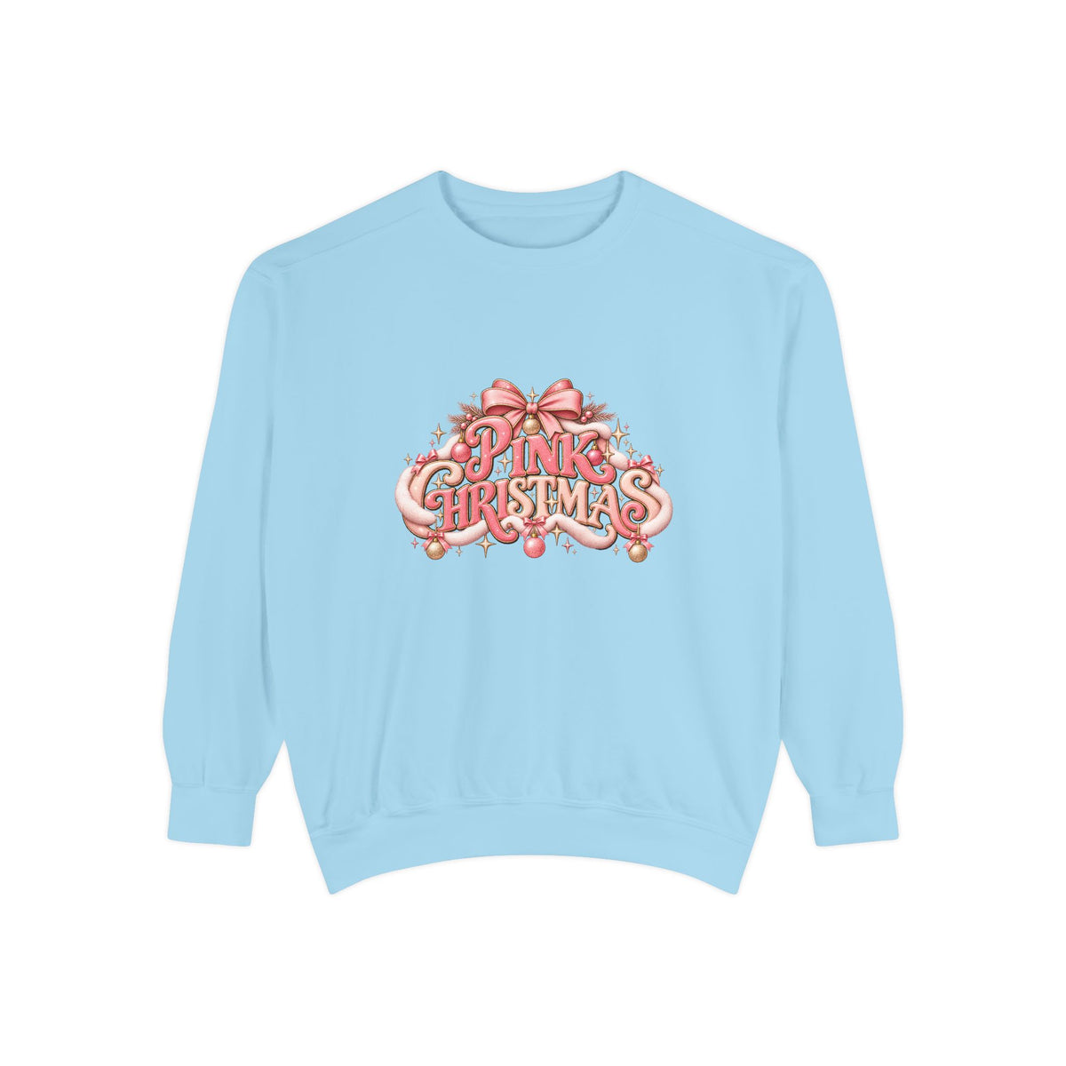 Pink Christmas Sweatshirt - Festive Pink Ribbon Holiday Crewneck
