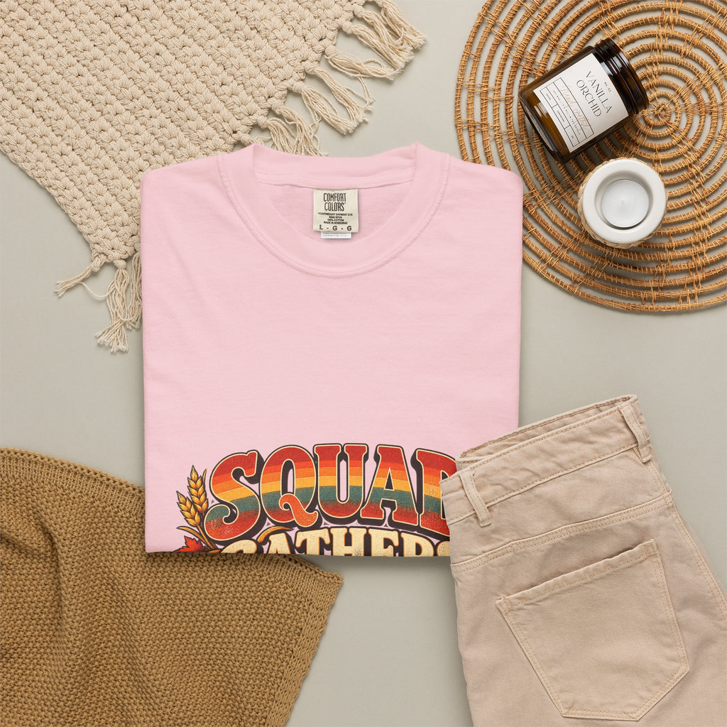 Squad Gathers Here T-Shirt — Retro Thanksgiving Family Reunion Tee, Vintage Fall Gathering Shirt, Friendsgiving