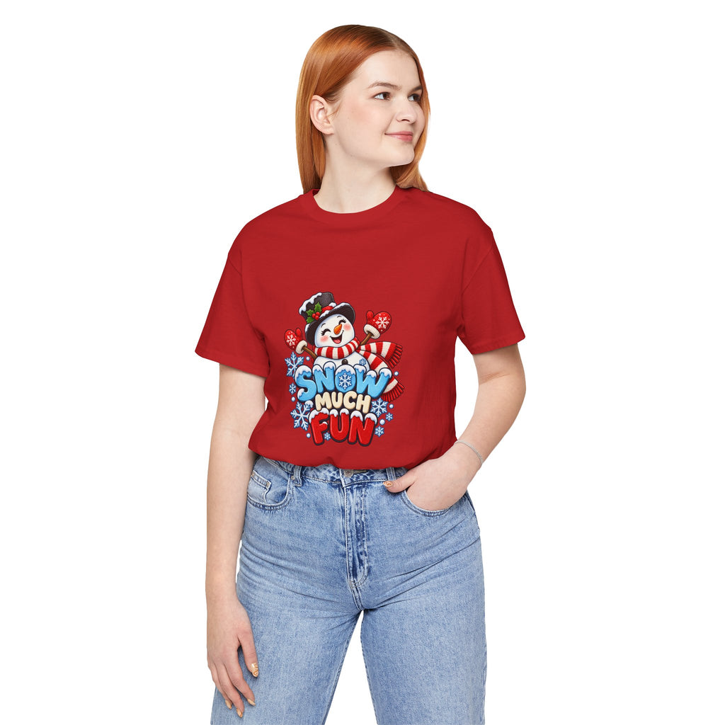 Snow Much Fun T-Shirt – Cute Snowman Holiday Tee