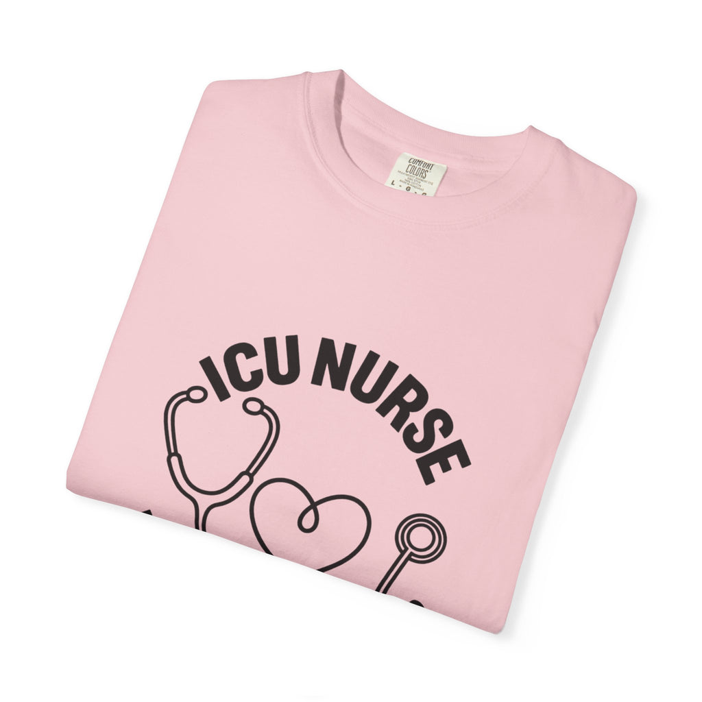 ICU Nurse Night Shift Survivor T-shirt | Stethoscope Heart Design