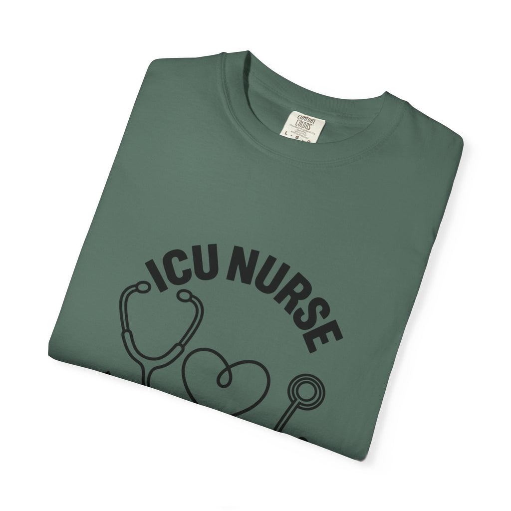 ICU Nurse Night Shift Survivor T-shirt | Stethoscope Heart Design