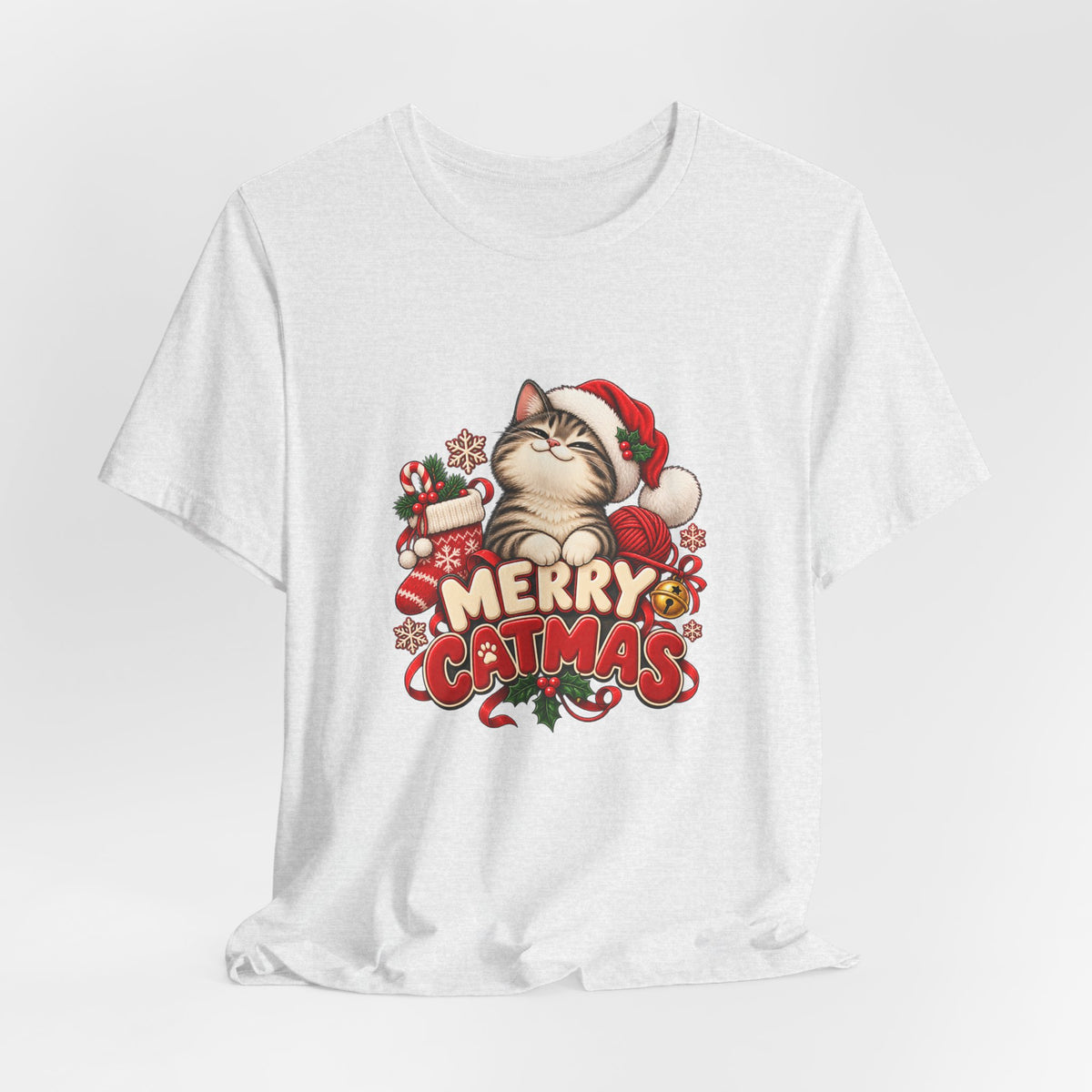 Merry Catmas T-Shirt – Cute Christmas Cat Holiday Tee