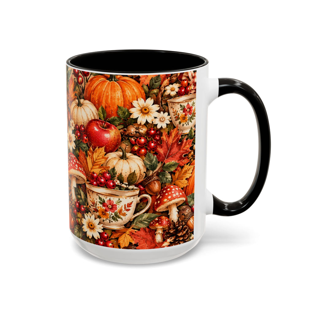 Autumn Harvest Mugs | Fall Pumpkins, Apples, Mushrooms, Daisies 11oz 15oz