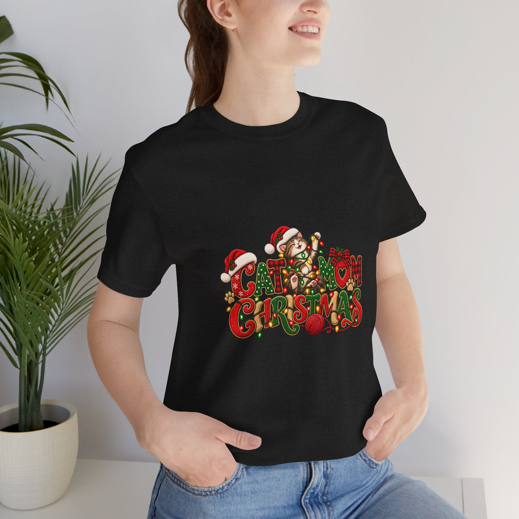 Christmas Cat Tee — Cute "Cat-ty Christmas" Holiday T-Shirt with Santa Cat Design