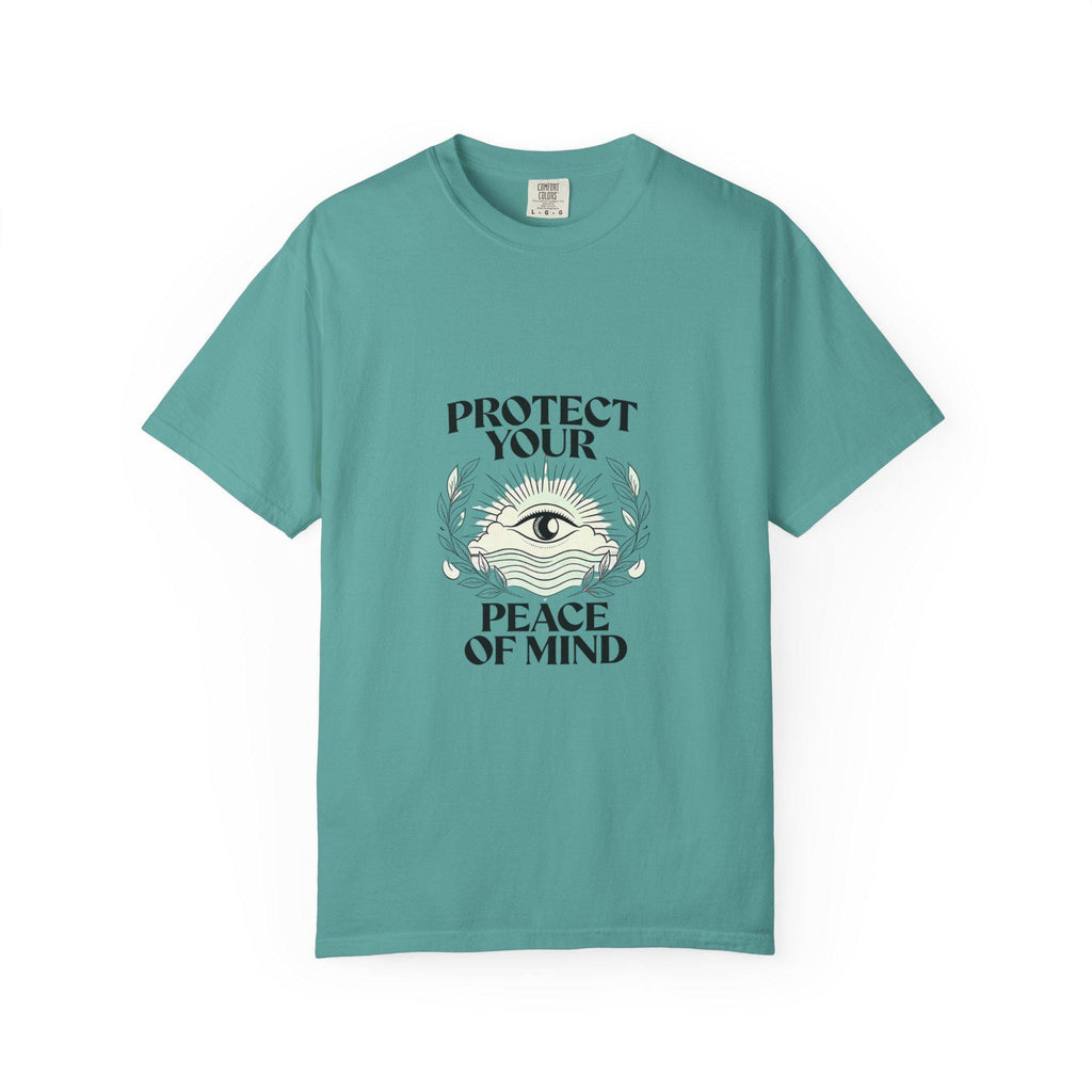 Protect Your Peace of Mind T-Shirt | All Seeing Eye Spiritual Tee | Third Eye Meditation Shirt | Mindful Gift for Her Him | Boho Cottagecore