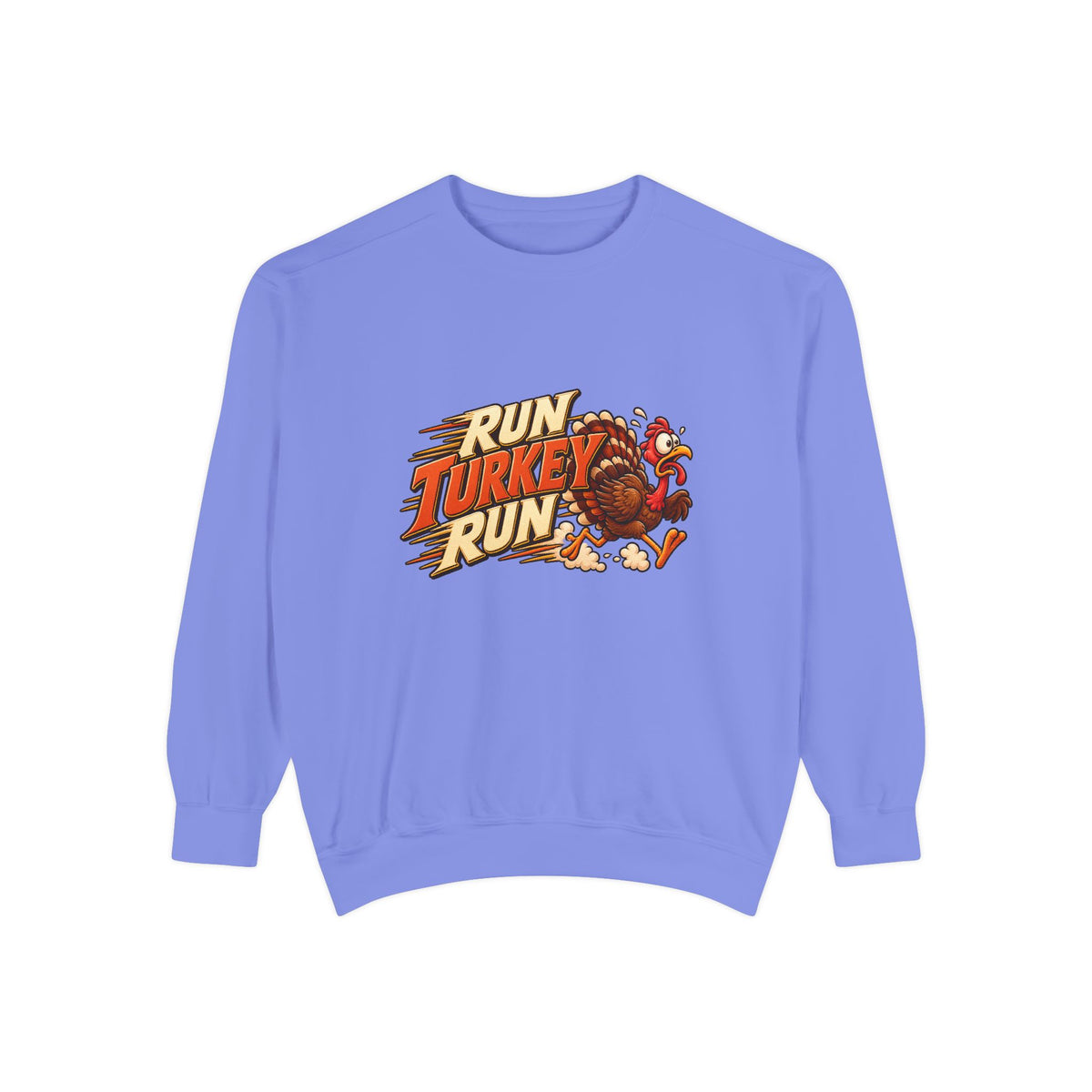 Run Turkey Run Sweatshirt — Funny Thanksgiving Crewneck Sweatshirt, Turkey Day Humor, Fall Family Gathering Top