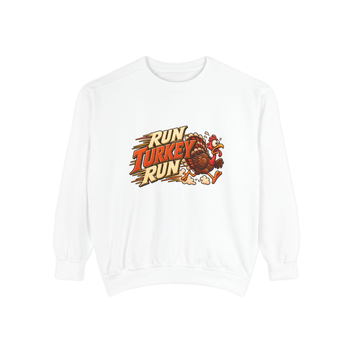 Run Turkey Run Sweatshirt — Funny Thanksgiving Crewneck Sweatshirt, Turkey Day Humor, Fall Family Gathering Top