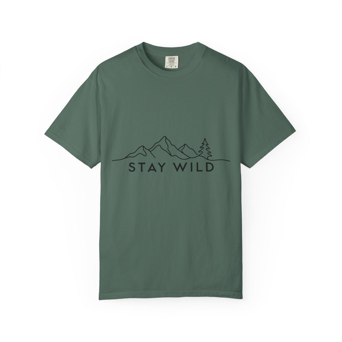 Stay Wild mountain line art T-shirt | minimalist outdoors tee