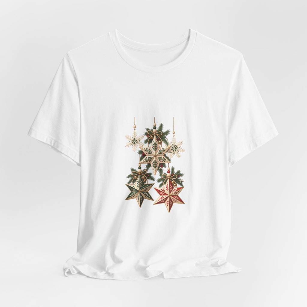 Christmas Star Ornaments T-Shirt — Vintage Holiday Stars Tee