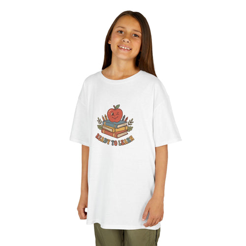 Apple on Books Kids T-Shirt | Back to School Cute Teacher Shirt
