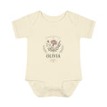 Floral Name Monogram Infant Bodysuit | Personalized Baby Onesie